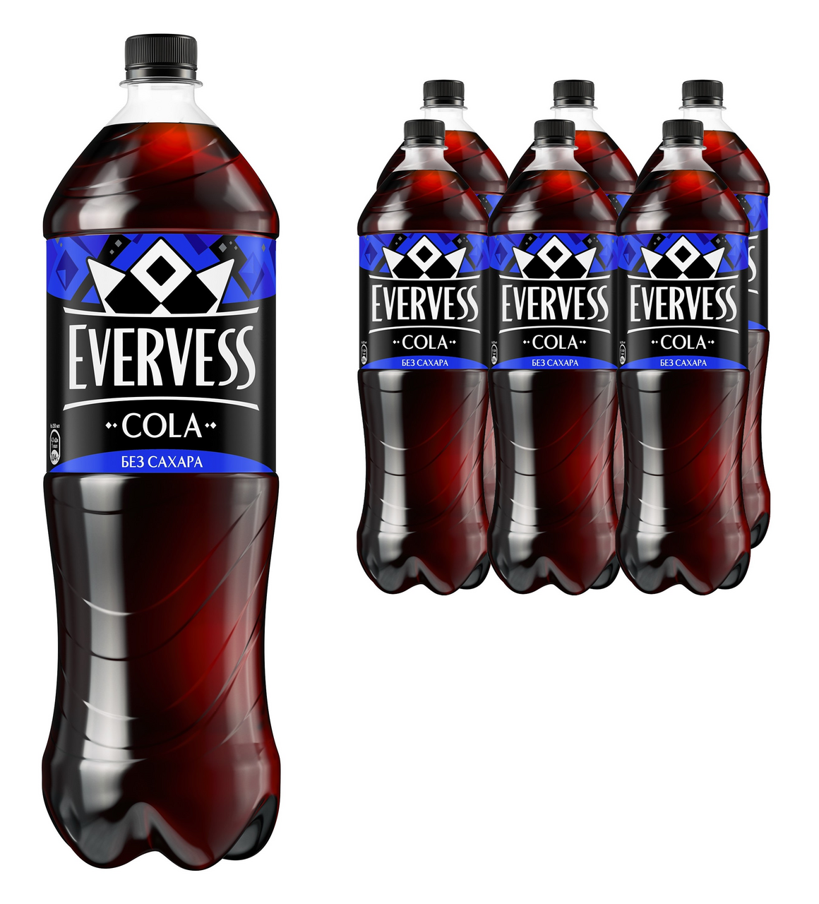 Напиток Evervess Cola без сахара газированный, 1.5л x 6 шт