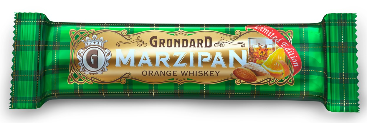 Батончик марципановый Grondard Orange Whiskey, 50г