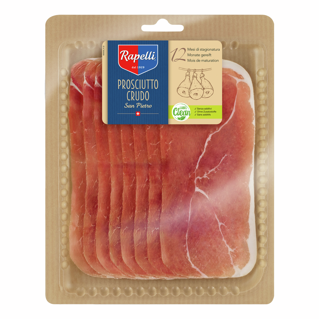 Окорок Rapelli Сан Пьетро бескостный сыровяленый, 70г