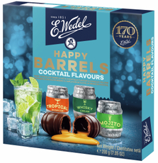 Конфеты E.Wedel Happy Barrels темный шоколад и коктейли, 200г
