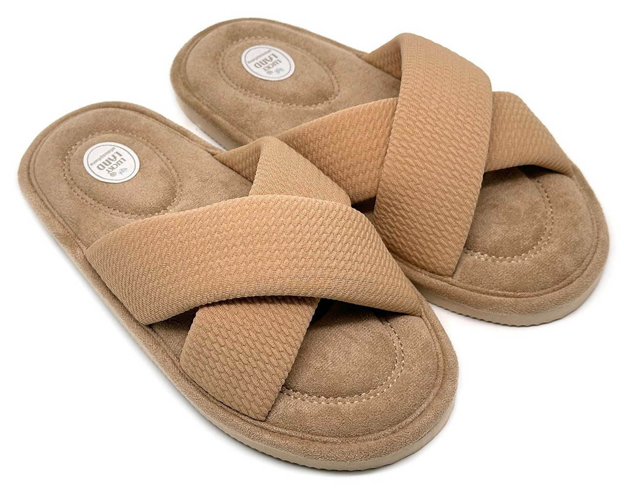 Тапочки женские Lucky Land Перекрест разнотонные