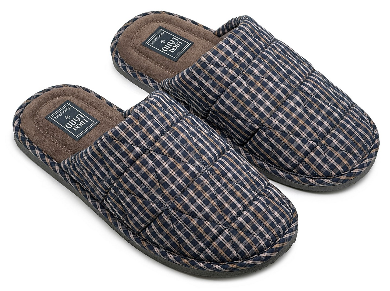Тапочки мужские Lucky Land Клетка разнотонные