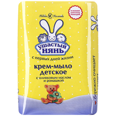 Крем-мыло туалетное детское Ушастый нянь Оливковое масло-ромашка, 90г