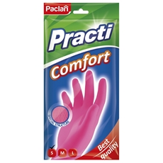 Перчатки хозяйственные Paclan Comfort латексные S, 30 x 14.5 x 0.9см
