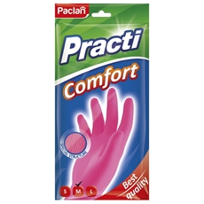Перчатки хозяйственные Paclan Comfort латексные М, 30 x 14.5 x 0.9см