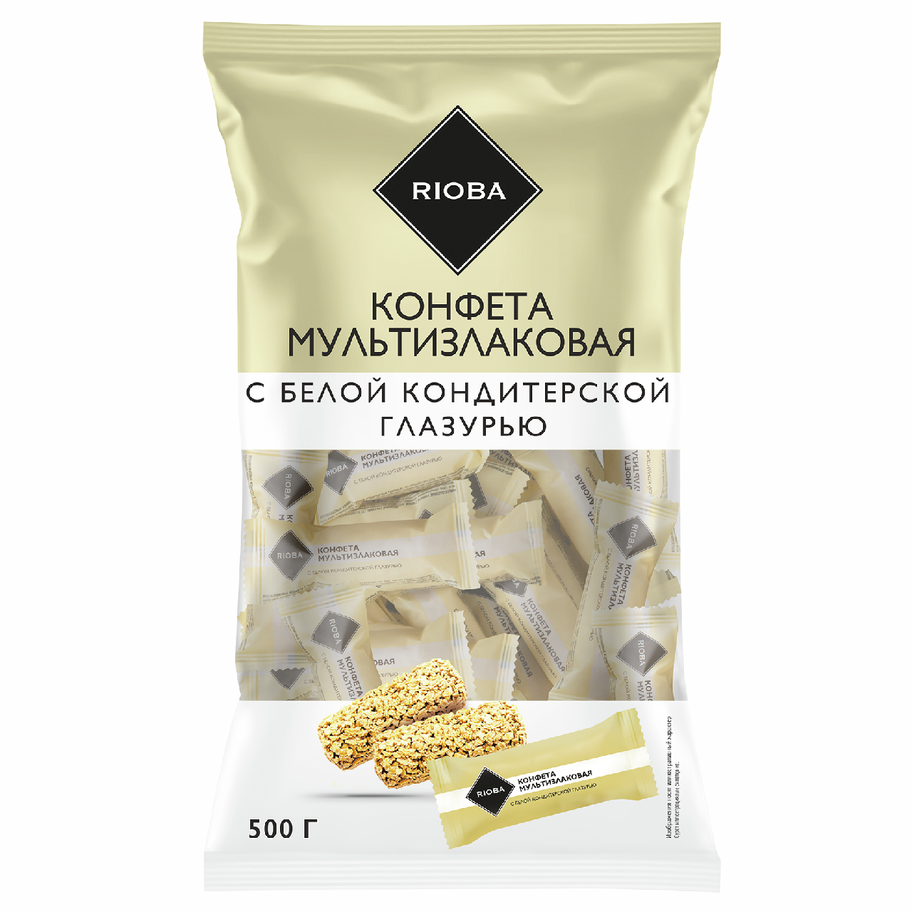 RIOBA Конфеты мультизлаковые с белой глазурью, 500г