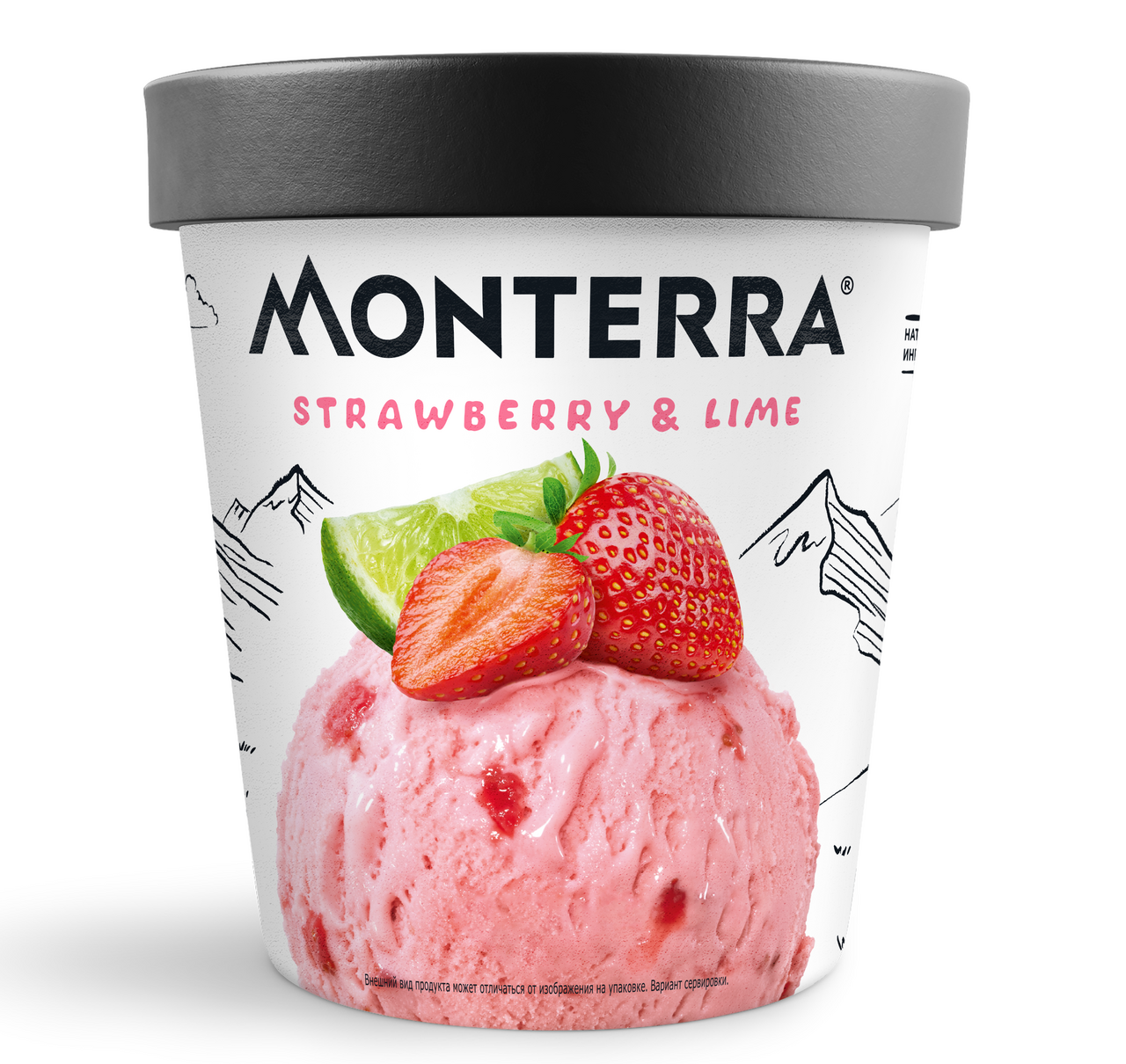 Мороженое Monterra клубника и лайм, 298г