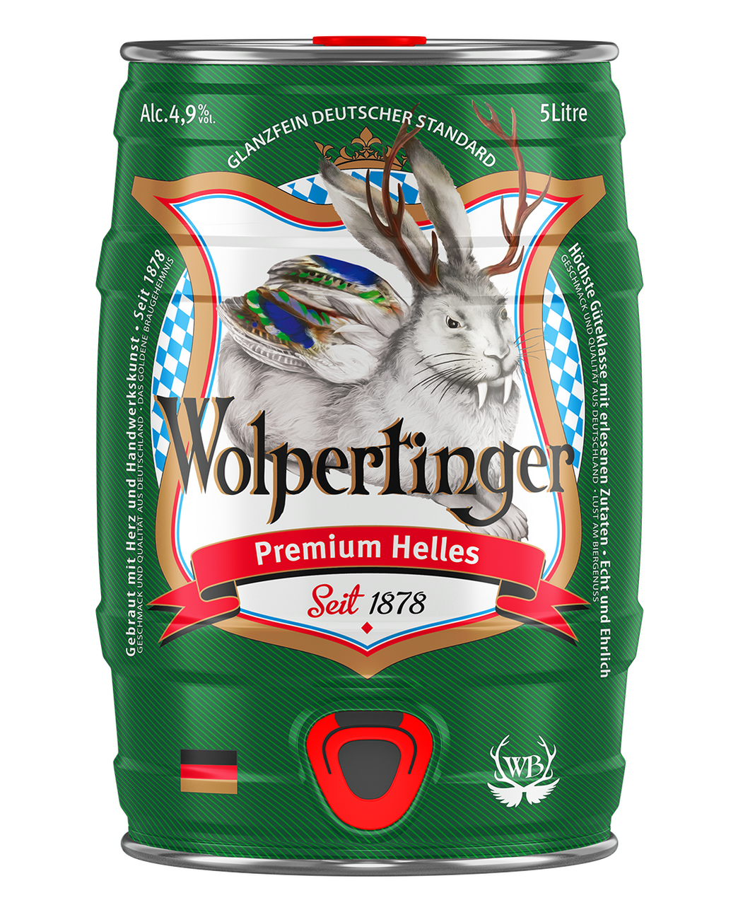 Напиток пивной Wolpertinger Premium Helles, 5л
