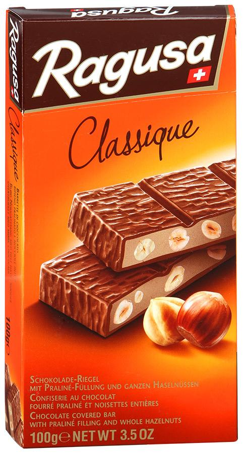 Шоколад Ragusa молочный трюфель и лесной орех, 100г