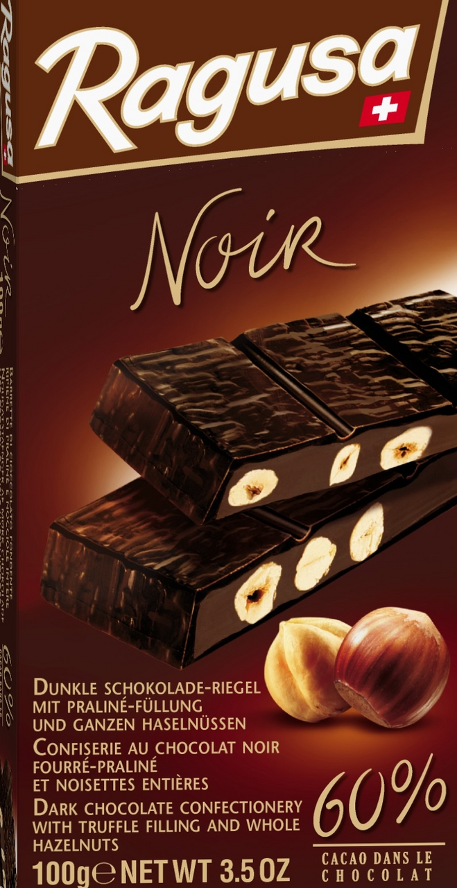 Шоколад Ragusa горький трюфель и лесной орех, 100г