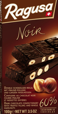 Шоколад Ragusa горький трюфель и лесной орех, 100г