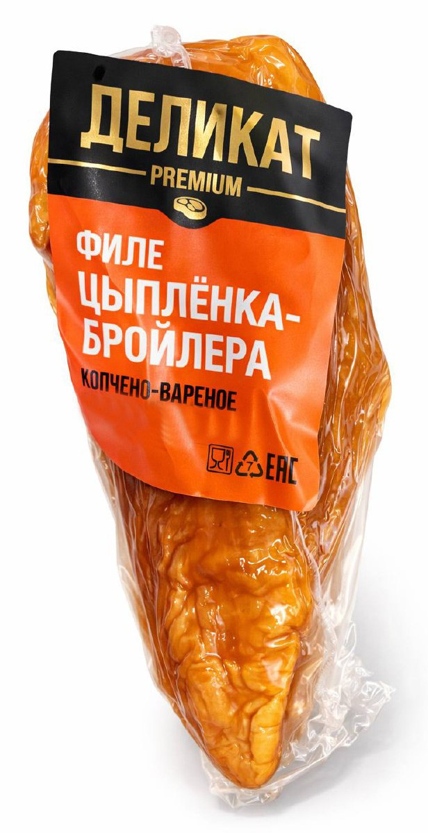 Филе цыпленка-бройлера деликатесное копчено-вареное, ~500г