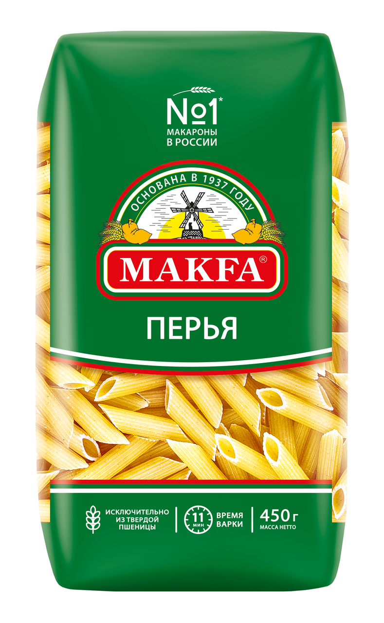 Макароны Makfa перья любительские, 450г купить с доставкой на дом, цены в  интернет-магазине