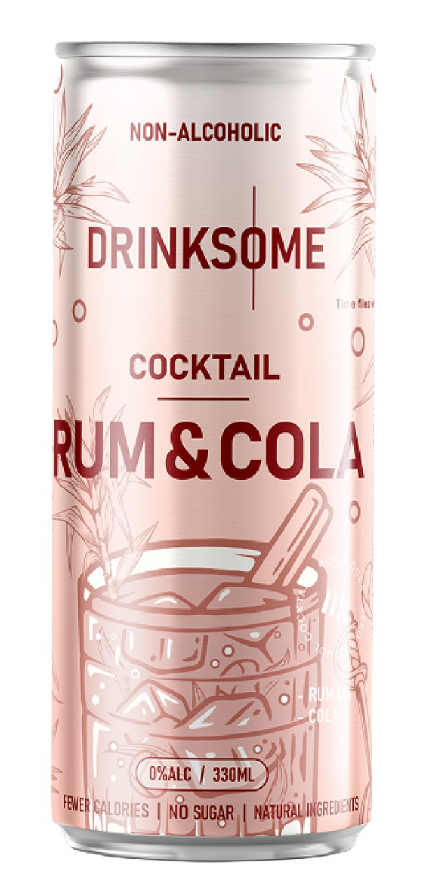 Напиток безалкогольный Drinksome Cocktail Rum&Cola Коктейль Ром и Кола газированный, 330мл