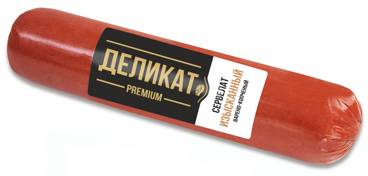 Колбаса сервелат изысканный деликатесная варено-копченая, ~650г