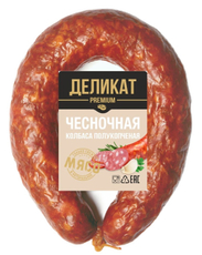 Колбаса чесночная деликатесная полукопченая, ~300г