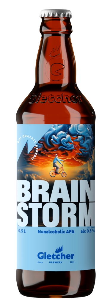 Пиво Gletcher Brainstorm APA безалкогольное, 0.5л