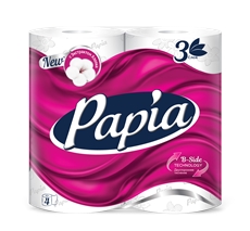 Туалетная бумага Papia 3-слойная, 4 рулона