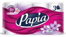 Туалетная бумага Papia Bali Flower 3-слойная, 8 рулонов