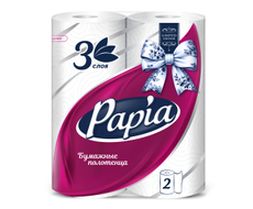 Бумажные полотенца Papia 3 слоя, 2 рулона