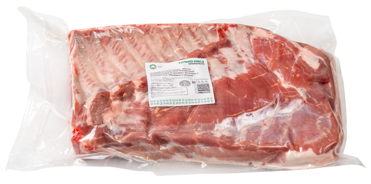 Грудинка свиная Только мясо на кости охлажденная, ~5кг