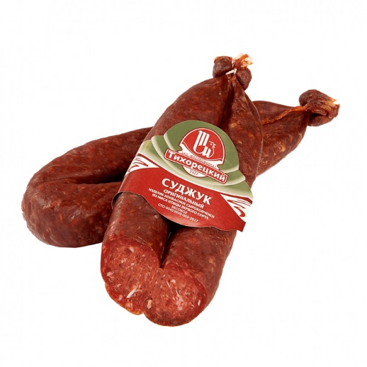 Суджук Тихорецкий Оригинальный сырокопченый, ~200г
