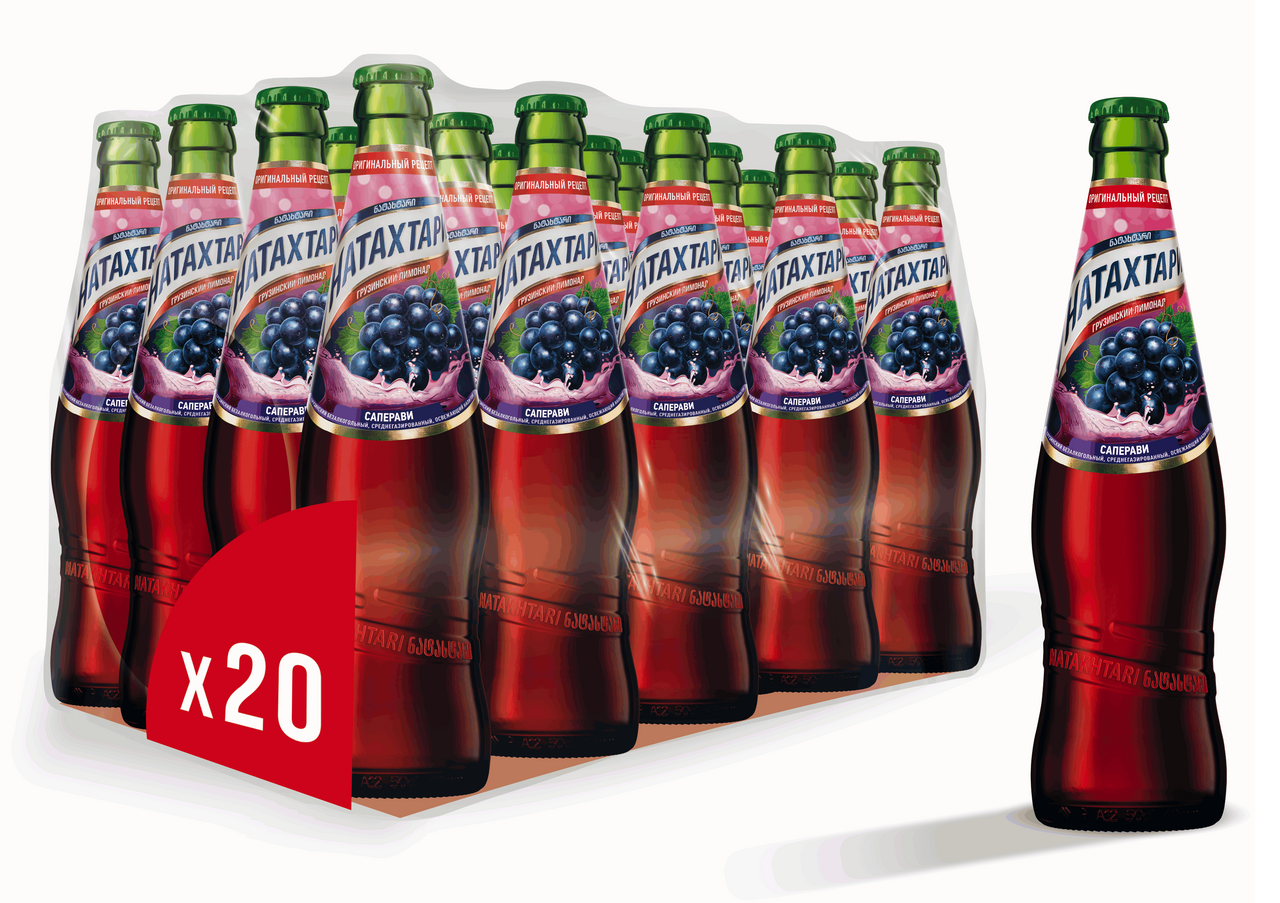 Напиток Натахтари Саперави газированный, 500мл x 20 шт