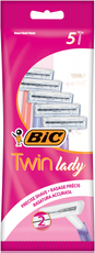 Бритва одноразовая женская BIC Twin Lady 2 лезвия 5 пастельных тонов, 5 шт