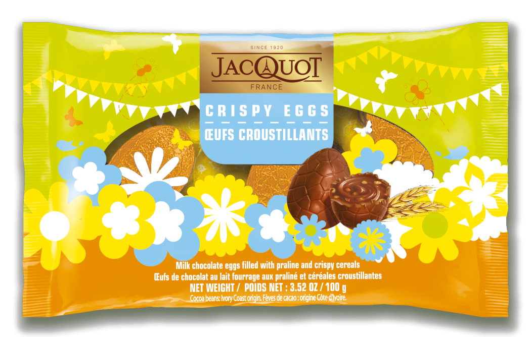 Яйцо шоколадное Jacquot пралине и хрустящие крипсы, 100г