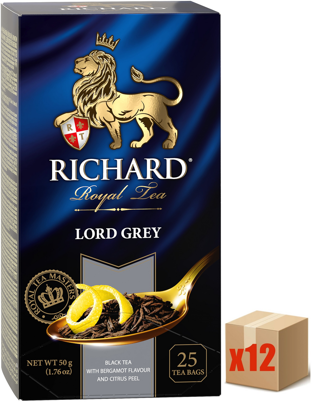 Изображение товара Чай Richard Lord Grey черный байховый в саше 50г, 25 пакетиков х 12 шт