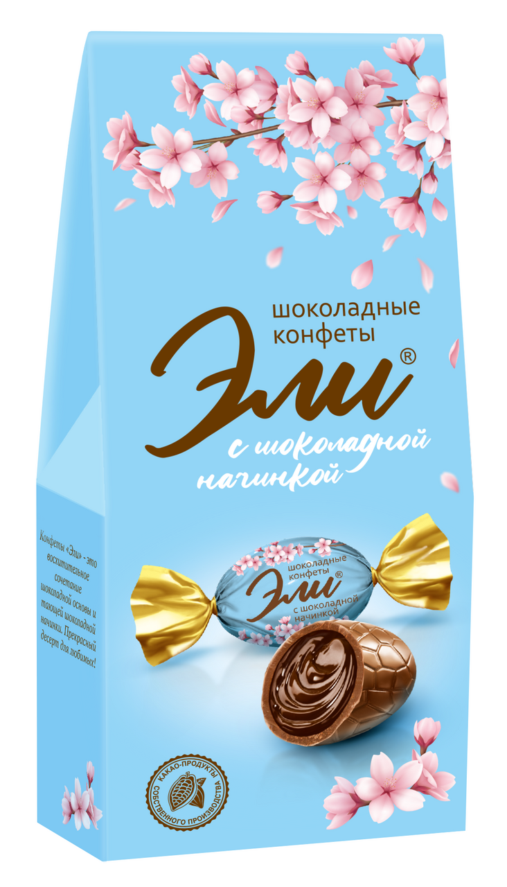 Конфеты Славянка Эли шоколадные с шоколадной начинкой, 130г