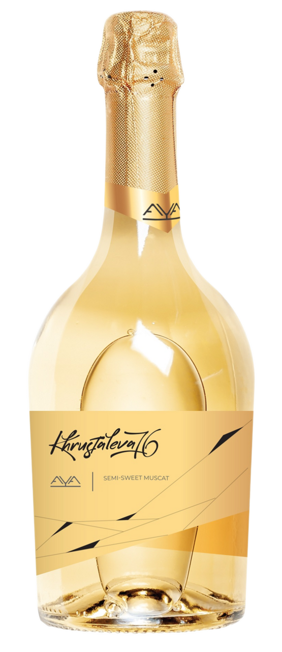 Вино игристое Aya Khrustaleva 76 muscat Органик белое полусладкое, 0.75л
