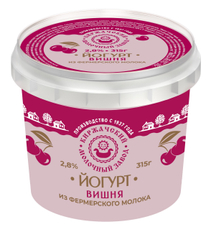 Йогурт Киржачский молочный завод вишня 2.8%, 315г