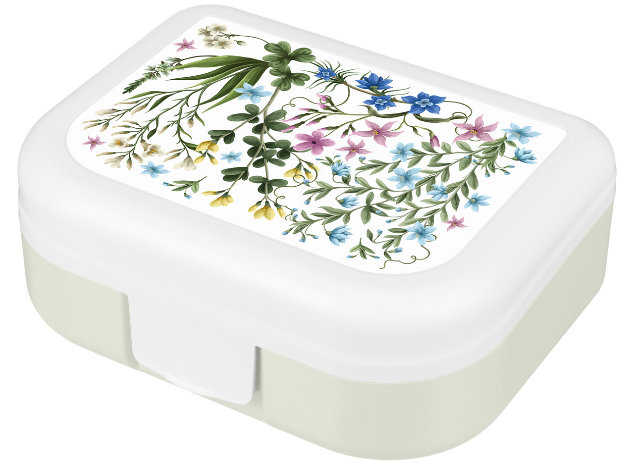 Изображение товара Ланч-бокс Phibo декор цветы 1л двухцветный для еды и перекусов