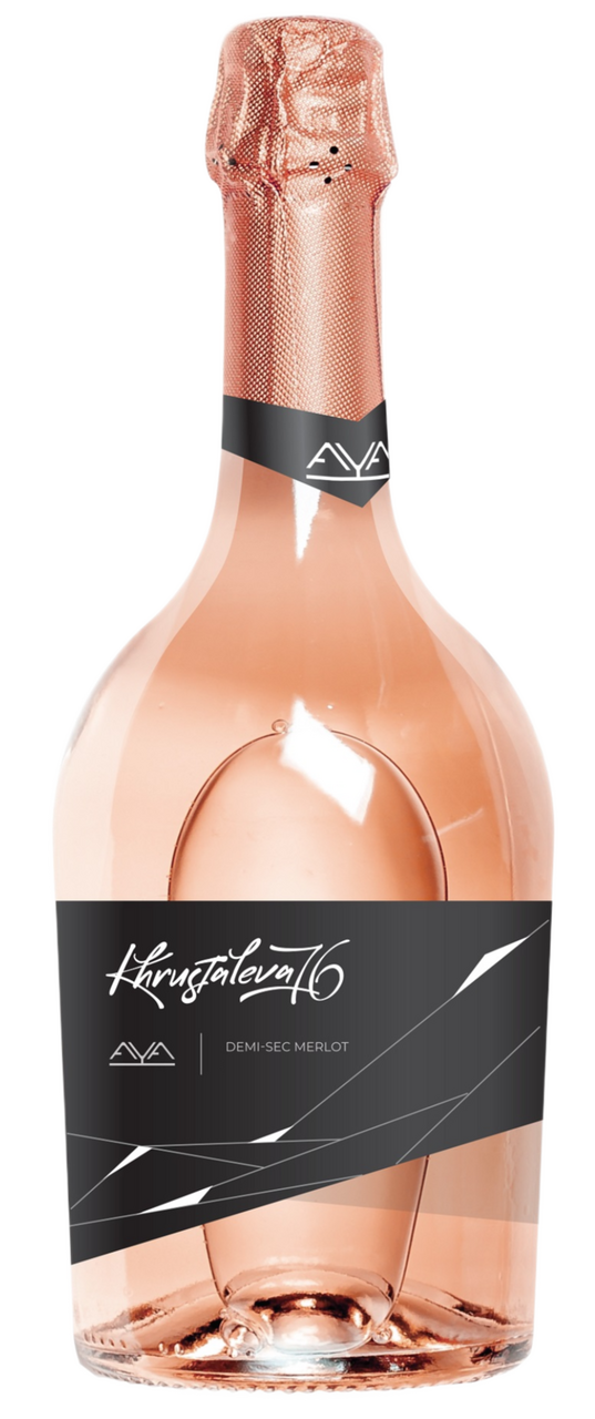 Вино игристое Aya Khrustaleva 76 merlot Органик розовое полусухое, 0.75л