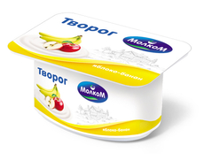 Творог мягкий Молком яблоко и банан 6%, 125г