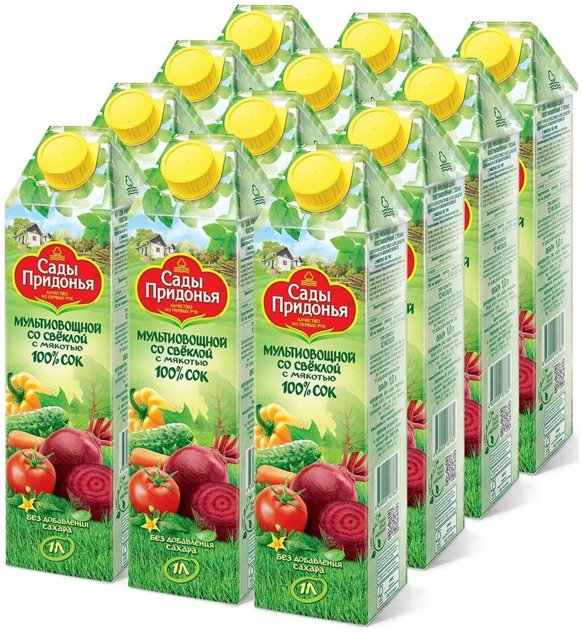 Сок Сады Придонья Мультиовощной со свеклой, 1л x 12 шт