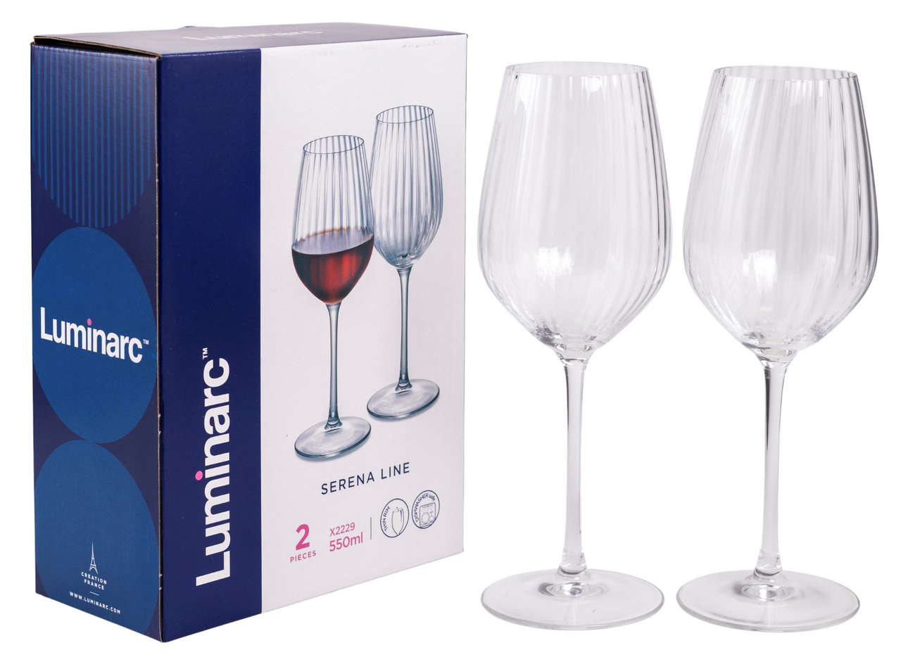 Изображение товара Набор бокалов для вина Luminarc Serena Line 2 шт 550 мл прозрачные