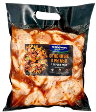 Крылья цыпленка-бройлера Троекурово Огненные с перцем чили охлажденные, ~1.8-2.5кг