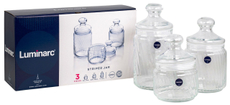 Набор банок Luminarc Striped Jar 500мл, 750мл и 1л