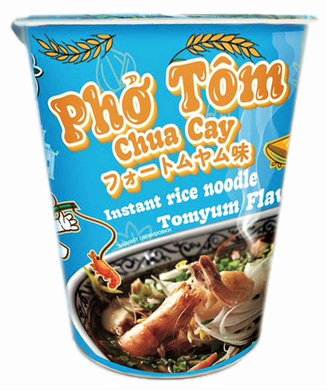 Лапша быстрого приготовления King Pho Tom рисовая Том ям, 61г