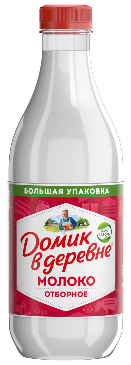 Молоко ДОМИК В ДЕРЕВНЕ Пастеризованное, отборное, 1,4л