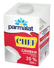 Сливки Parmalat Chef ультрапастеризованные 20%, 500г