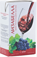 Вино Винзавод Юровский Лизабелла красное полусладкое, 1л