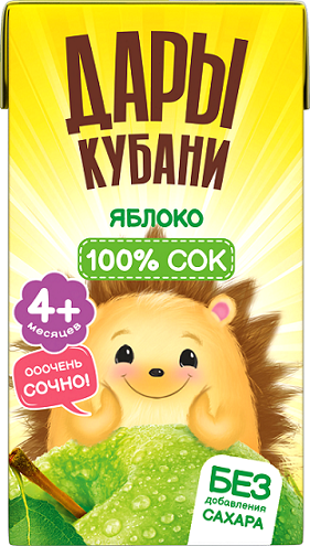 Сок детский Дары Кубани яблочный, 125мл