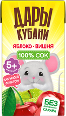 Сок детский Дары Кубани яблоко и вишня, 125мл