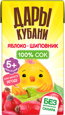 Сок детский Дары Кубани яблоко и шиповник, 125мл