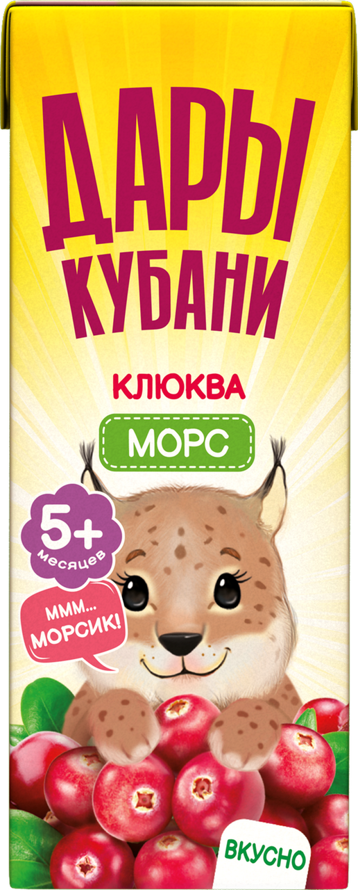 Морс Дары Кубани клюквенный, 200мл