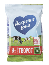 Творог Искренне Ваш 9%, 180г