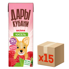 Кисель Дары Кубани малиновый, 200мл x 15 шт